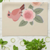 Vogels en bloemen theedoek (Gevouwen)