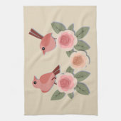 Vogels en bloemen theedoek (Verticaal)