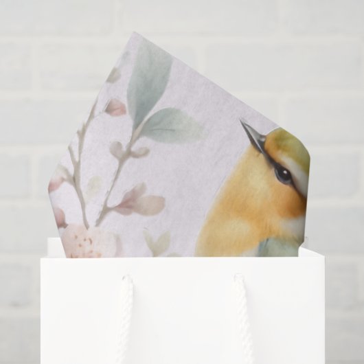 Vogels en bloemen tissuepapier (Cadeauzakje)