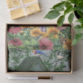 Vogels en bloemen tissuepapier (Geschenk)