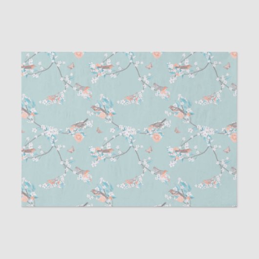 Vogels en bloemen tissuepapier (Voorkant)