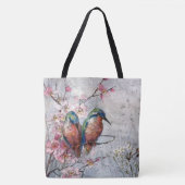 Vogels en bloemen tote bag (Voorkant)