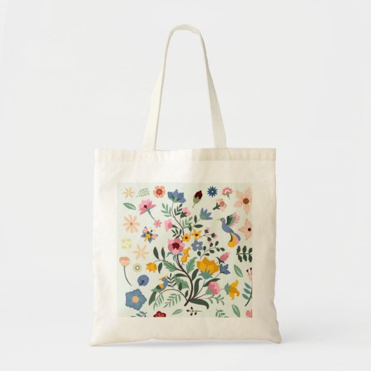 vogels en bloemen tote bag (Voorkant)