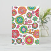 Vogels en bloemen, uitnodigingskaart kaart (Staand voorkant)