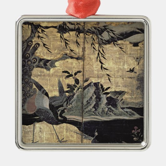 Vogels en bloemen van de vier seizoenen metalen ornament (Voorkant)