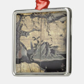 Vogels en bloemen van de vier seizoenen metalen ornament (Links)