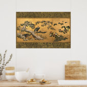 Vogels en bloemen van de vier seizoenen poster (Keuken)