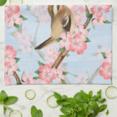 Vogels en bloemen. Veerlooppatroon Theedoek (Gevouwen)