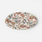 Vogels en Bloemen  Waterverf Papieren Bordje (Gekanteld)