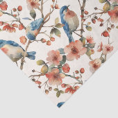 Vogels en Bloemen  Waterverf Tissuepapier (Detail)