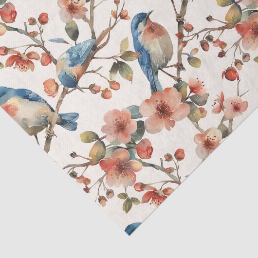 Vogels en Bloemen  Waterverf Tissuepapier