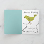 Vogels en Bloemen Wenskaart Kaart (Binnen)