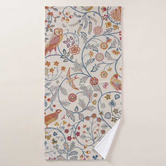 Vogels en bloemen, William Morris Badhanddoek (Badhanddoek)