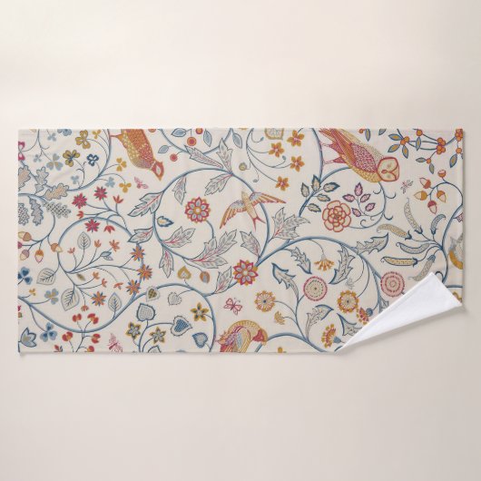 Vogels en bloemen, William Morris Badhanddoek (Badhanddoek)