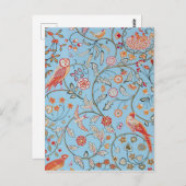 Vogels en bloemen, William Morris Briefkaart (Voorkant / Achterkant)