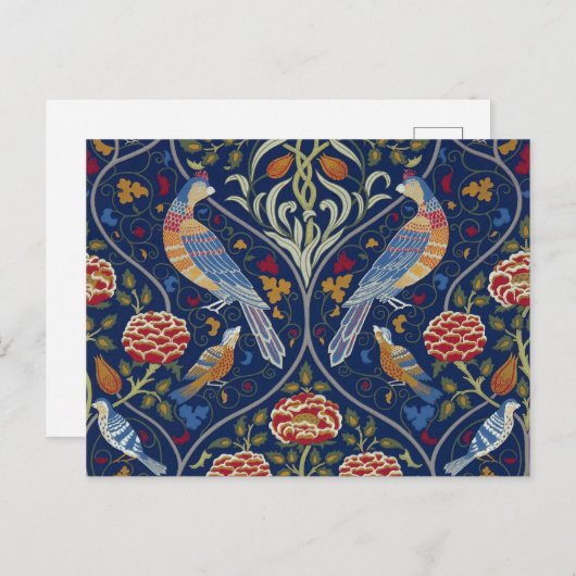Vogels en bloemen, William Morris Briefkaart (Voorkant / Achterkant)