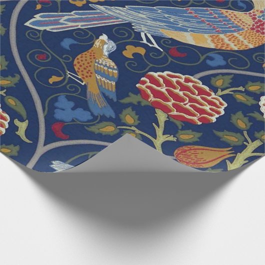 Vogels en bloemen, William Morris Cadeaupapier (Hoek)