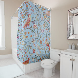Vogels en bloemen, William Morris Douchegordijn
