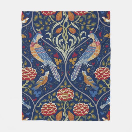 Vogels en bloemen, William Morris Fleece Deken (Voorkant)