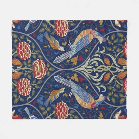 Vogels en bloemen, William Morris Fleece Deken (Voorkant (Horizontaal))