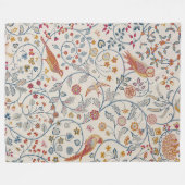 Vogels en bloemen, William Morris Fleece Deken (Voorkant (Horizontaal))