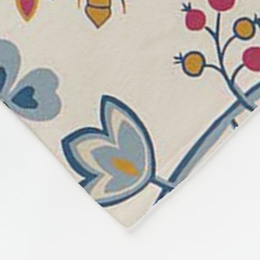 Vogels en bloemen, William Morris Fleece Deken (Hoek)