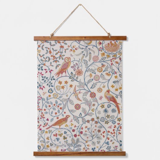 Vogels en bloemen, William Morris Hangend Wandkleed (Voorkant)