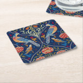 Vogels en bloemen, William Morris Kartonnen Onderzetters (Schuin)
