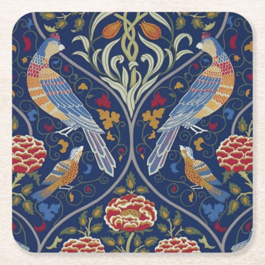 Vogels en bloemen, William Morris Kartonnen Onderzetters (Voorkant)