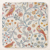 Vogels en bloemen, William Morris Kartonnen Onderzetters (Voorkant)