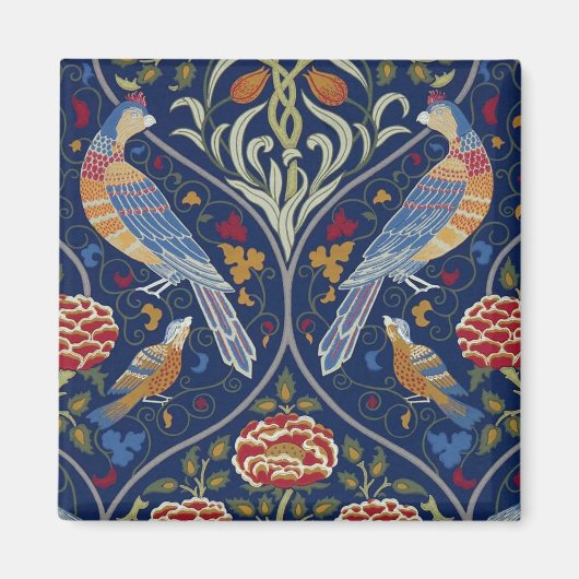 Vogels en bloemen, William Morris Magneet (Voorkant)