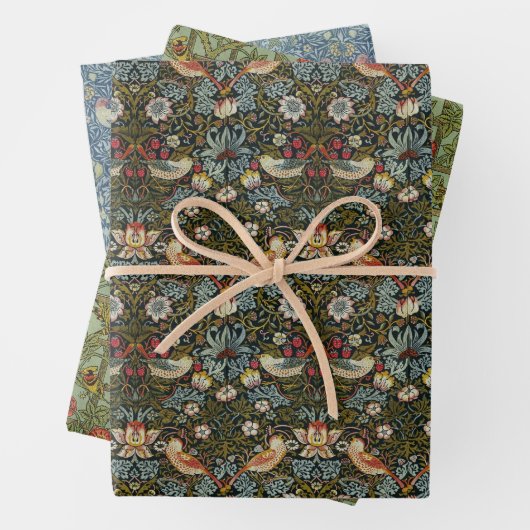  vogels en bloemen William Morris Pattern Inpakpapier Vel (In situ)