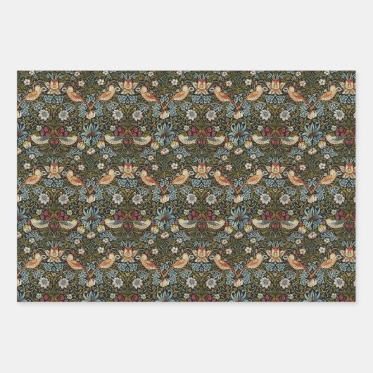 vogels en bloemen William Morris Pattern Inpakpapier Vel (Voorkant)
