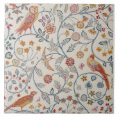 Vogels en bloemen, William Morris Tegeltje (Voorkant)