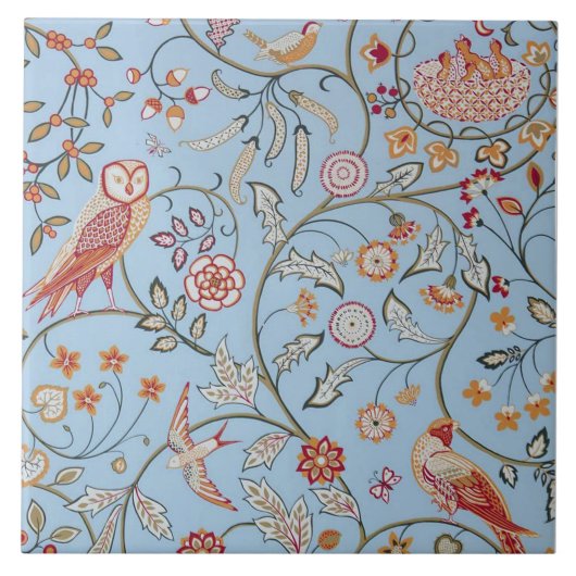 Vogels en bloemen, William Morris Tegeltje (Voorkant)