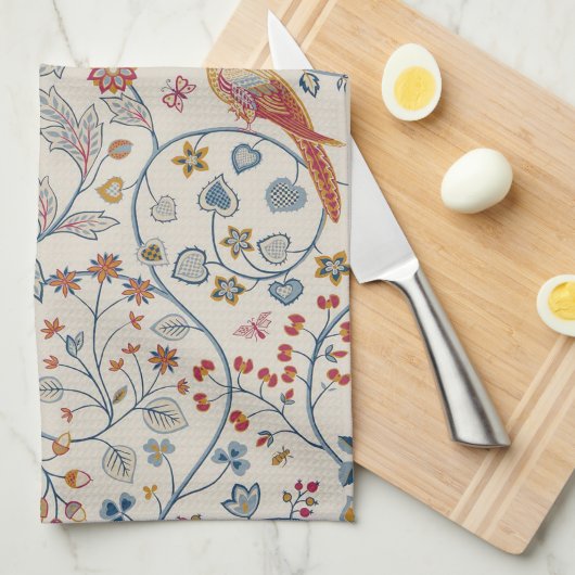 Vogels en bloemen, William Morris Theedoek (Quarter Fold)