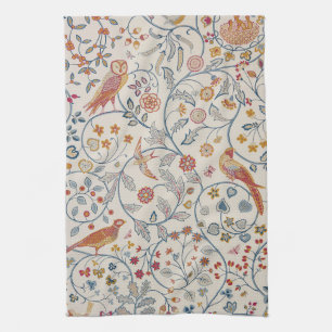 Vogels en bloemen, William Morris Theedoek