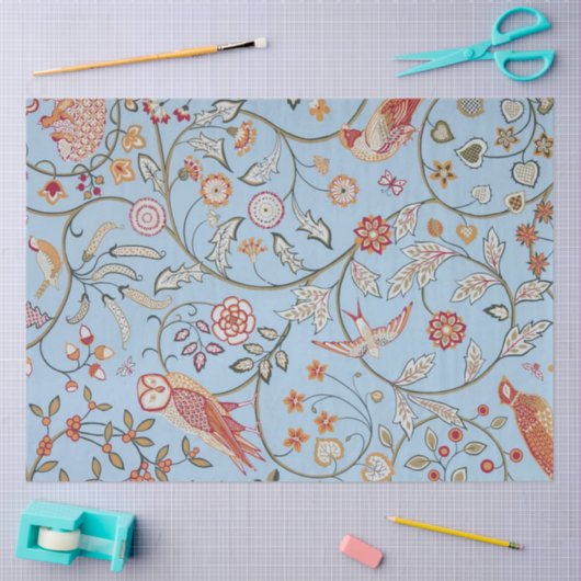 Vogels en bloemen, William Morris Tissuepapier (Craft)