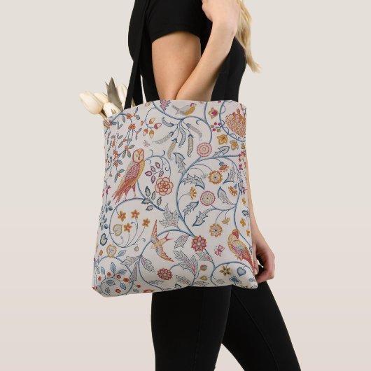 Vogels en bloemen, William Morris Tote Bag (Dichtbij)