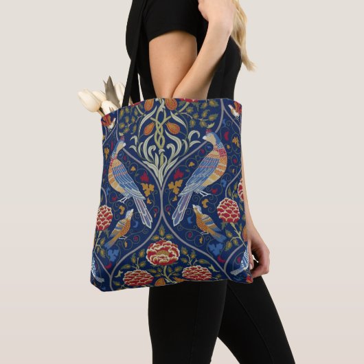 Vogels en bloemen, William Morris Tote Bag (Dichtbij)