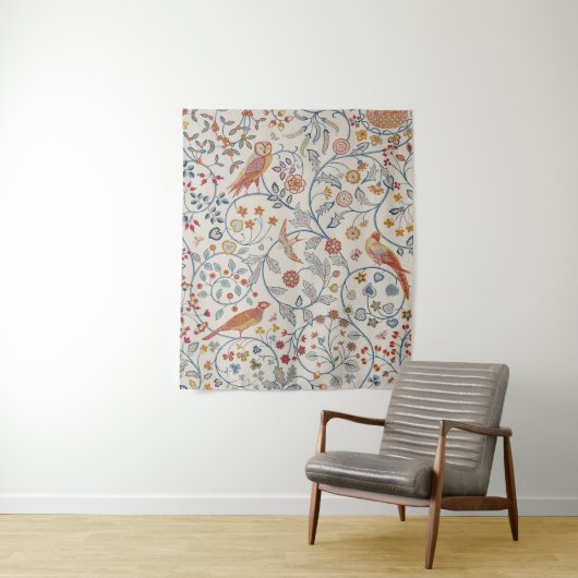 Vogels en bloemen, William Morris Wandkleed (In situ)