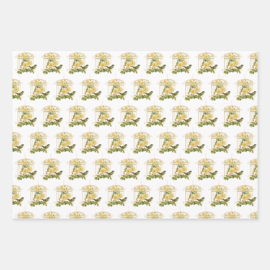 Vogels en Bloemen Wrapping Paper Assortiment (Voorkant 3)