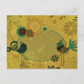  vogels en bloemontwerp briefkaart (Voorkant)