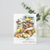 vogels en bloempotten Kerst Briefkaart (Staand voorkant)