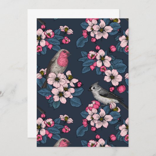 Vogels en bloesems (Voorkant / Achterkant)