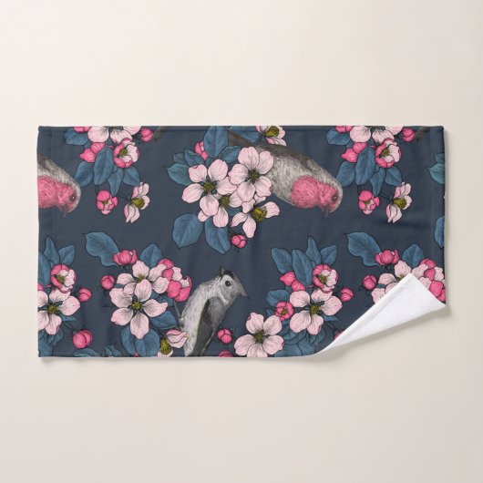 Vogels en bloesems bad handdoek (Handdoek)