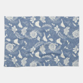 Vogels en Bloesems Blauw & Crème Theedoek (Horizontaal)