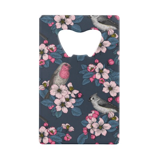 Vogels en bloesems creditkaart flessenopener (Achterkant)