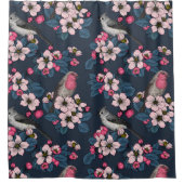 Vogels en bloesems douchegordijn (Voorkant)