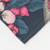 Vogels en bloesems fleece deken (Hoek)